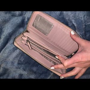 Michael Kors light pink purse and matching wallet